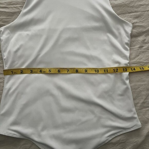 Sincerely Jules Bodysuit Medium White Sleeveless Stretch - Picture 7 of 7